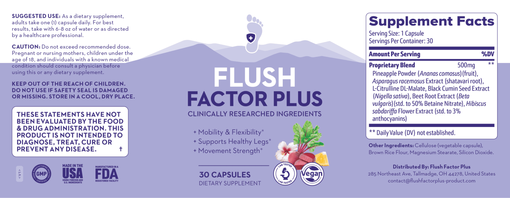Flush Factor Plus -label